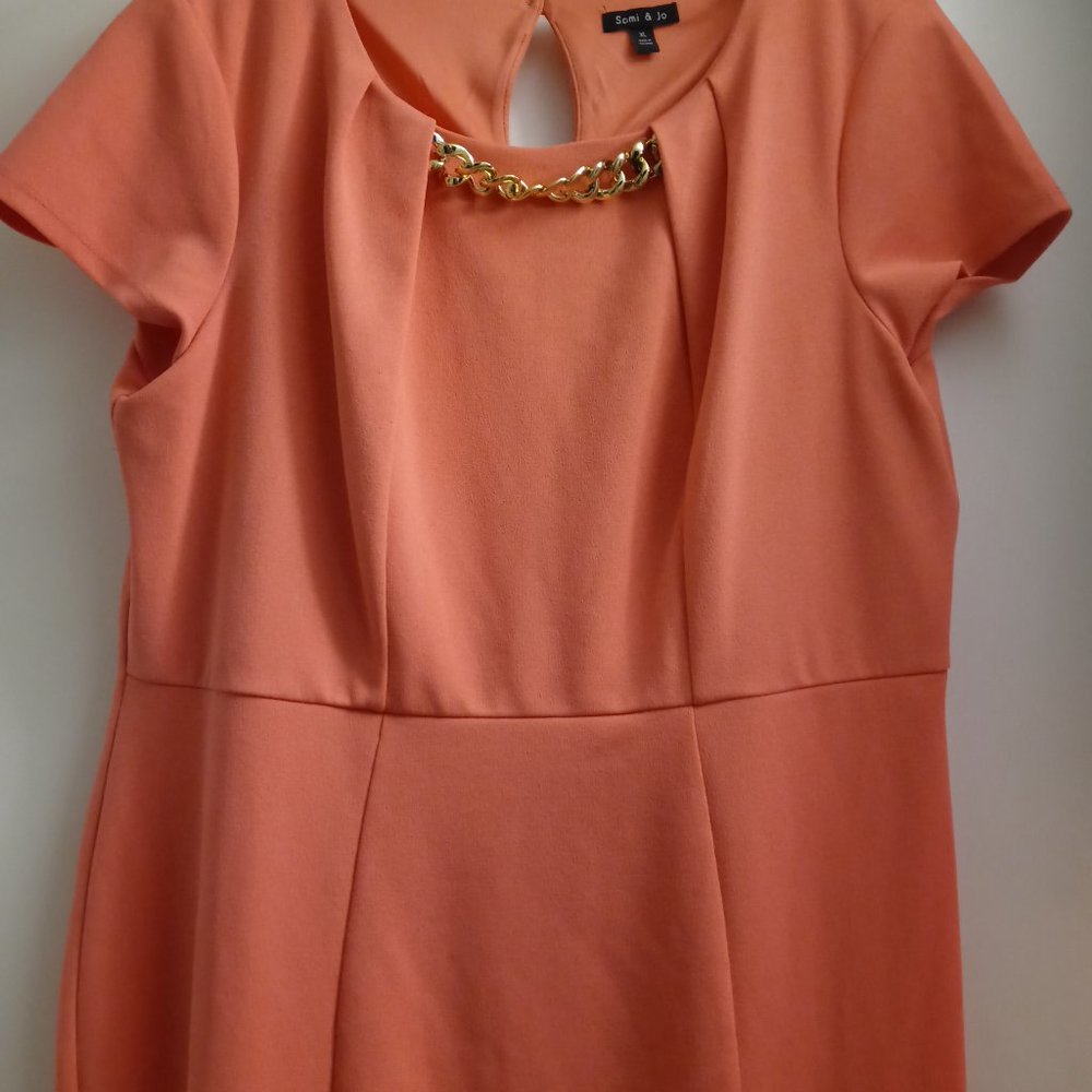 Coral Cap Sleeve Dress